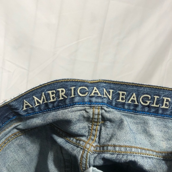 American Eagle Blue Jeans Mens 30x34 Original Straight Medium Wash Distressed - Picture 6 of 7
